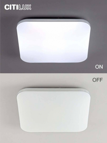 Потолочный светодиодный светильник с пультом ДУ (инфракрасный) и RGB подсветкой Citilux Симпла CL714K480G 