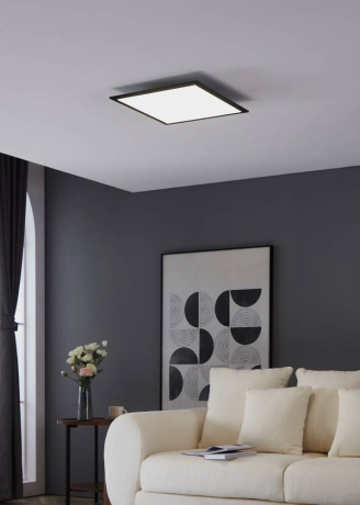 900818 Потолочный светильник  SALOBRENA 1, 21,5W (LED), 4000K, 3000lm, L450, B450, H50, алюминий, черный / пластик, белый Eglo 