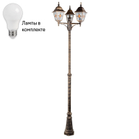 Уличный столб с лампочками Arte lamp A1542PA-3BN+Lamps
