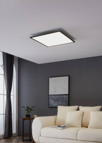 900819 Потолочный светильник  SALOBRENA 1, 33W (LED), 4000K, 4700lm, L595, B595, H50, алюминий, сталь, черный / пластик, белый Eglo