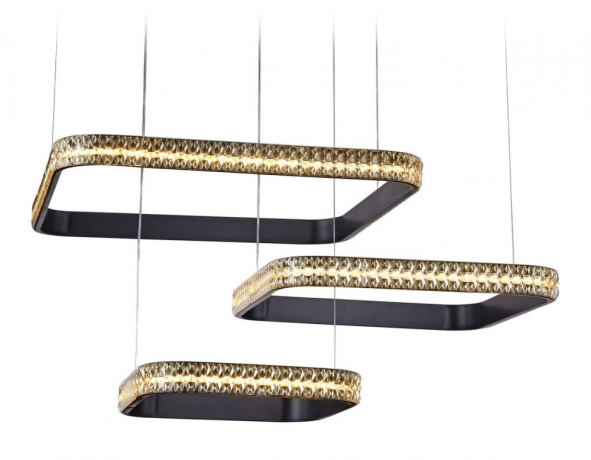 Подвесная диммируемая люстра с пультом ДУ Ambrella light FA6166 BK 