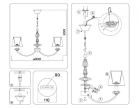 Подвесная люстра Ambrella Light High Light Ceramo Classic LH75025