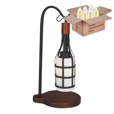 Настольная лампа с лампочкой Velante 589-704-01+Lamps E27 Свеча 