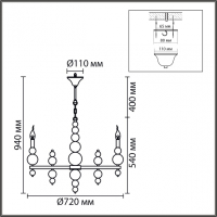 8260/8 MODERNI LN26 белый/хром, металл Люстра E14 8*40W 220V NANA LUMION