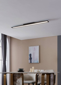 900822 Потолочный светильник  SALOBRENA 1, 38W (LED), 4000K, 4700lm, L1195, B100, H45, алюминий, черный / пластик, белый Eglo