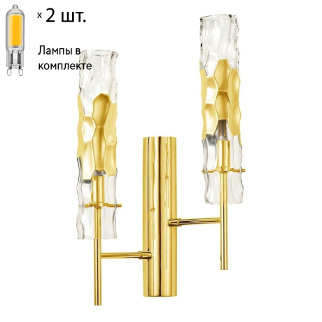 Бра с лампочками Crystal Lux Primavera AP2 Gold+Lamps 