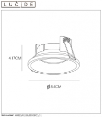 Встраиваемый точечный светильник Lucide Ziva 09923/01/31