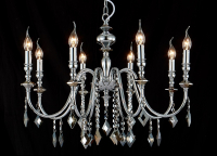 Подвесная люстра с лампочками CRYSTAL LUX MERCEDES SP8 CHROME/SMOKE+Lamps