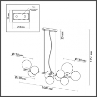 Люстра подвесная с лампочками LUMION 6508/10+Lamps