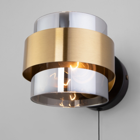 Настенный светильник Eurosvet 70127/1 черный/ дымчатый (a060614) 