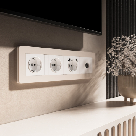 Рамка на 4 поста Split (айвори/белый, soft-touch) W0043066 Werkel (a067257) 