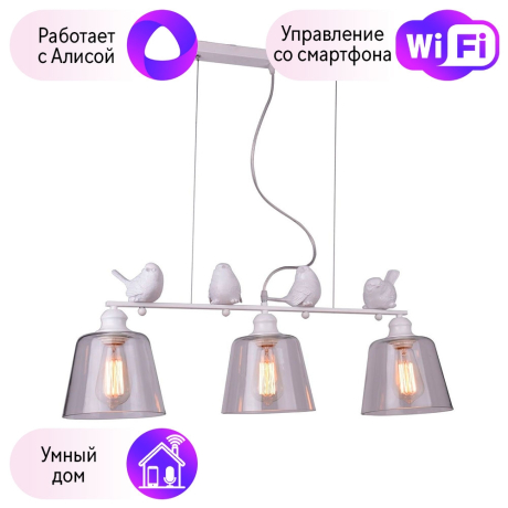 Подвесная люстра Arte Lamp Passero с поддержкой Алиса A4289SP-3WH-A 