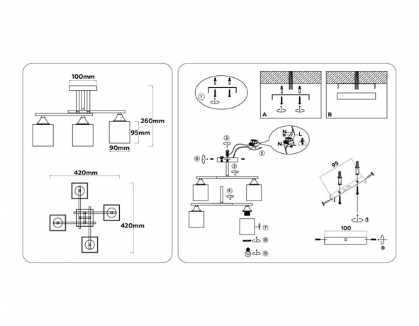 Люстра на штанге Ambrella Light TR TR303041 