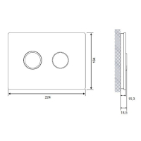Нарушена упаковка.  <329732> Кнопка: ACCENTO CIRCLE, пневматическая, хром глянцевый, (для АКВА50) Cersanit  P-BU-ACN-CIR/Cg