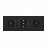 Розетка с заземлением и со шторкой Arte Milano SET16-3 SET16-3-40-1x3 black