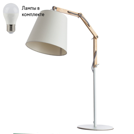Настольная лампа в комплекте с лампочкой  Arte lamp A5700LT-1WH+Lamps 