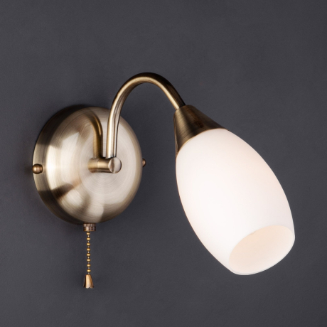 30280/1 античная бронза античная бронза Бра со стеклянным плафоном Eurosvet Ginevra 