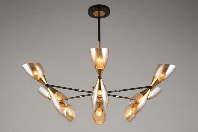 Люстра на штанге с лампочками Omnilux OML-66807-12+Lamps 