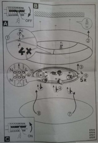 97615 Потолочный светильник Eglo Pasteri 