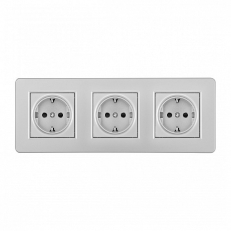 Розетка с заземлением и со шторкой Arte Milano SET16-3 SET16-3-40-1x3 silver 
