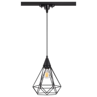 Однофазный светильник на подвесе для трека Novotech Zelle с лампочкой 370421+Lamps E27 P45