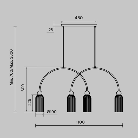 Подвесной светильник Maytoni MOD302PL-04GR Antic 