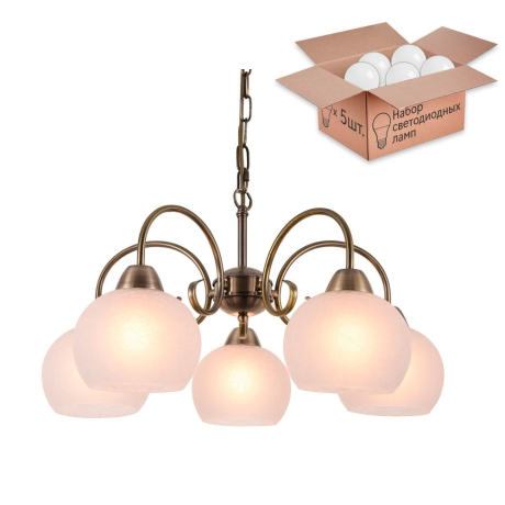 Люстра с лампочками Arte Lamp Margo A9317LM-5AB+Lamps 