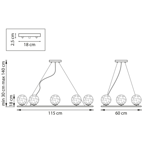 Люстра подвесная с Led лампочками в комплекте Lightstar 815287+Lamps 