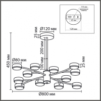8265/12 COMFI LN26 металл, белый Люстра GX53 LED 12*7W 220V TORINA LUMION