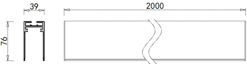 Накладной магнитный шинопровод 2м Magic Track Donolux DLM002/Black 
