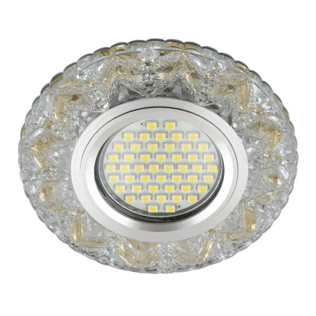 Встраиваемый светильник с LED подсветкой Fametto Luciole DLS-L146 Gu5.3 Glassy/Gold (UL-00003894) 