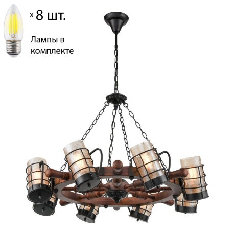 Подвесная люстра с лампочками Velante 561-703-08+Lamps E27 Свеча 