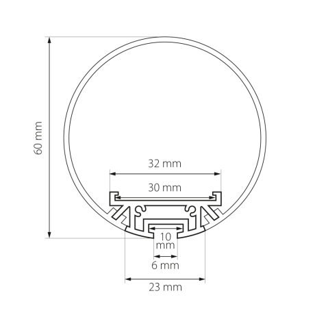 Профиль с круглым рассеивателем Profiled Lightstar 419301 