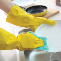 Нарушена упаковка!  <219074> Перчатки хозяйственные латексные LAIMA "Премиум", МНОГОРАЗОВЫЕ, хлопчатобумажное напыление, суперплотные, M (средний), 600571 (600571)