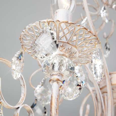 3305/12 Люстра Eurosvet белый с золотом/прозрачный хрусталь Strotskis 