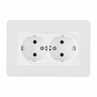 Розетка двойная с заземлением и со шторкой Arte Milano SET16-2 SET16-double-40-2 white
