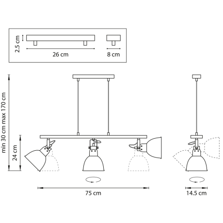 Подвесной светильник с поворотными плафонами Acrobata Lightstar с поддержкой Алисы, 761130 