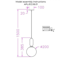 Светильник подвесной с лампочкой APLOYT APL.612.06.01+Lamps