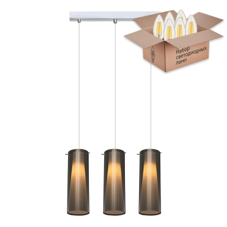 Подвесной светильник с лампочками Velante 229-106-03+Lamps E27 Свеча 