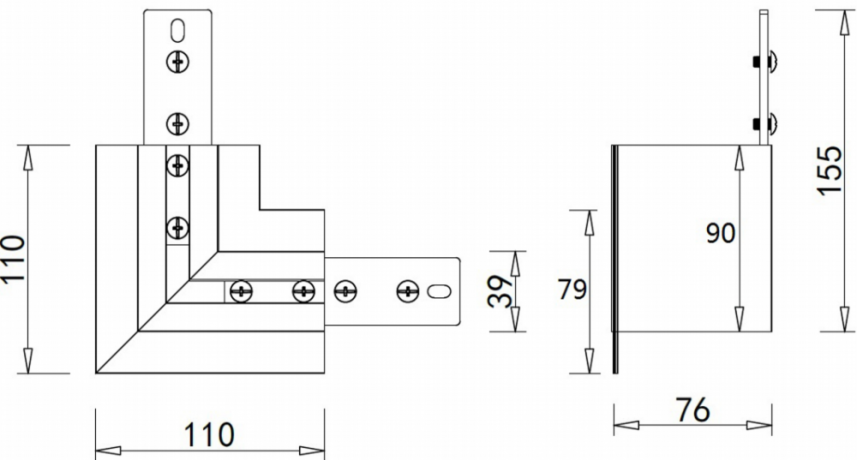 Соединитель L-образный для встраиваемого магнитного шинопровода Magic Track Donolux L corner DLM01/Black 