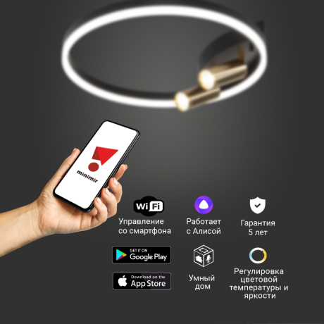 Потолочная люстра с управлением по Wi-Fi Eurosvet Luminari 90247/3 черный/золото Smart (a055664) 