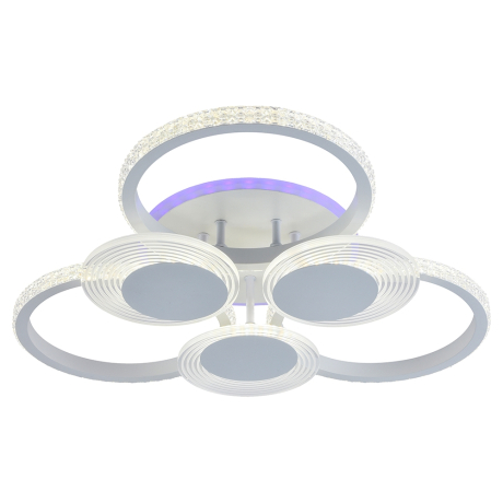 Светодиодная диммируемая люстра с ПДУ Profit Light 5883/3+3A WHT 114W+8W RGB 