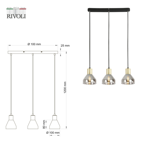 Светильник подвесной с Led лампочками в комплекте Rivoli Б0054679+Lamps