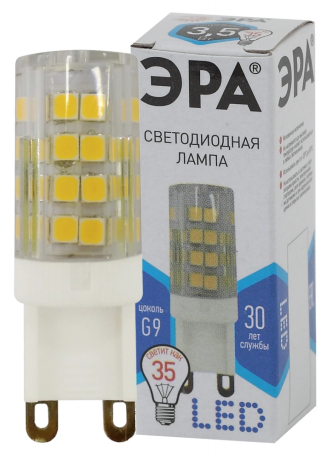 Лампа светодиодная ЭРА G9 3,5W 4000K прозрачная LED JCD-3,5W-CER-840-G9 Б0027862 