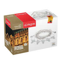 Нарушена упаковка!  <348529> Удлинитель для гирлянд с 5 гнездами, 15 м Vegas 55042