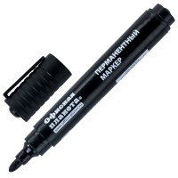 Нарушена упаковка!  <203654> Маркер перманентный ОФИСНАЯ ПЛАНЕТА, ЧЕРНЫЙ, круглый наконечник, 2,5 мм, 151515 (151515)