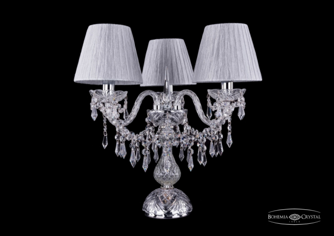 1403L/3/141-39/Ni/SH6-160 Настольная лампа Bohemia Ivele Crystal 
