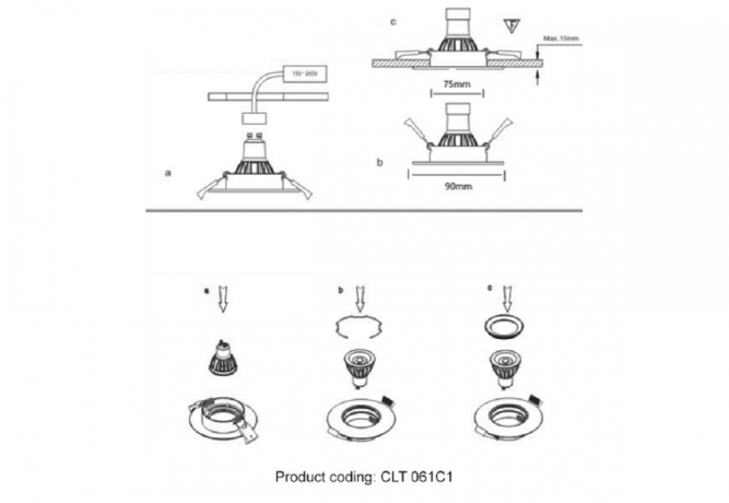 Встраиваемый светильник Crystal Lux CLT 061C1 CH 