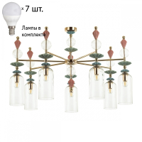 Люстра на штанге с лампочками Odeon Light Bizet 4855/7C+Lamps E14 P45