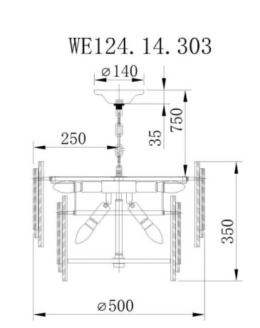 Подвесная люстра Agati Wertmark WE124.14.303 
